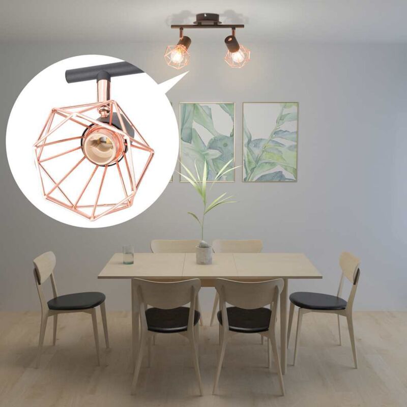 foto del prodotto plafoniera con 2 lampadine a led a incandescenza 8 w - vidaxl