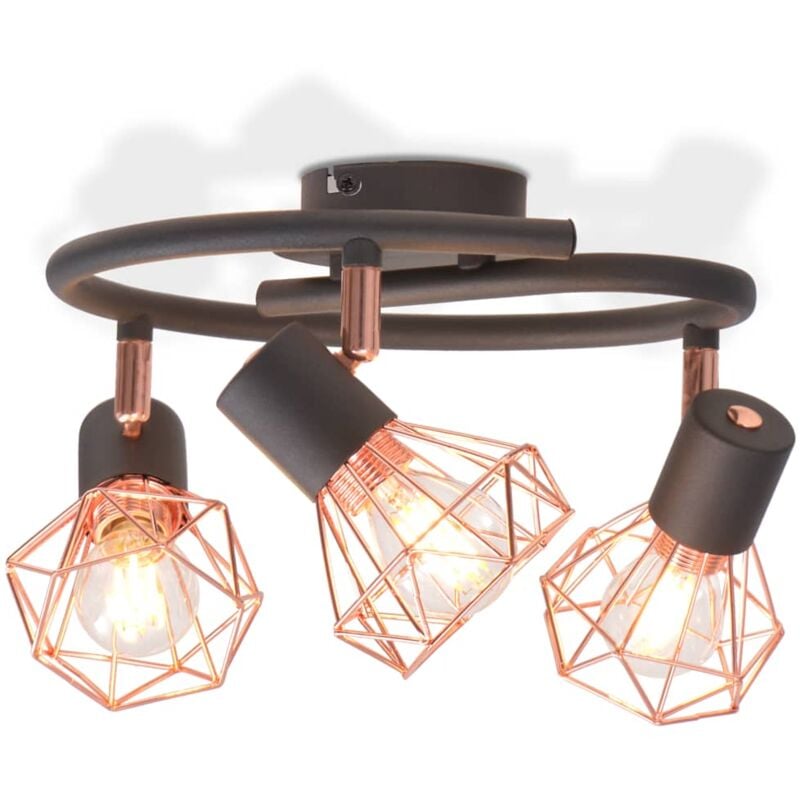 foto del prodotto plafoniera con 3 lampadine a led a incandescenza 12 w vidaxl
