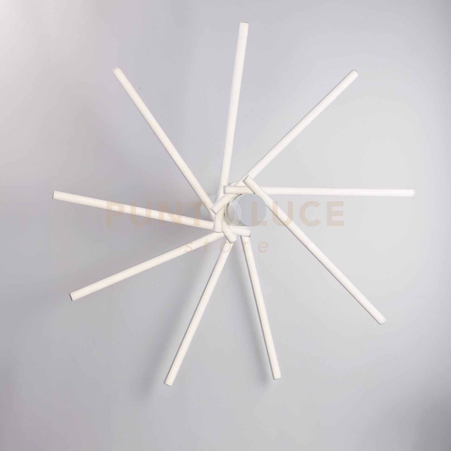 foto del prodotto plafoniera con luci orientabili in metallo e alluminio laccato bianco con led integrato