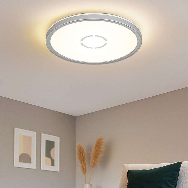 foto del prodotto plafoniera con retroilluminazione plafoniera a led rotonda lampada da corridoio lampada da cucina in argento, retroilluminazione, 18w 2400lm bianco
