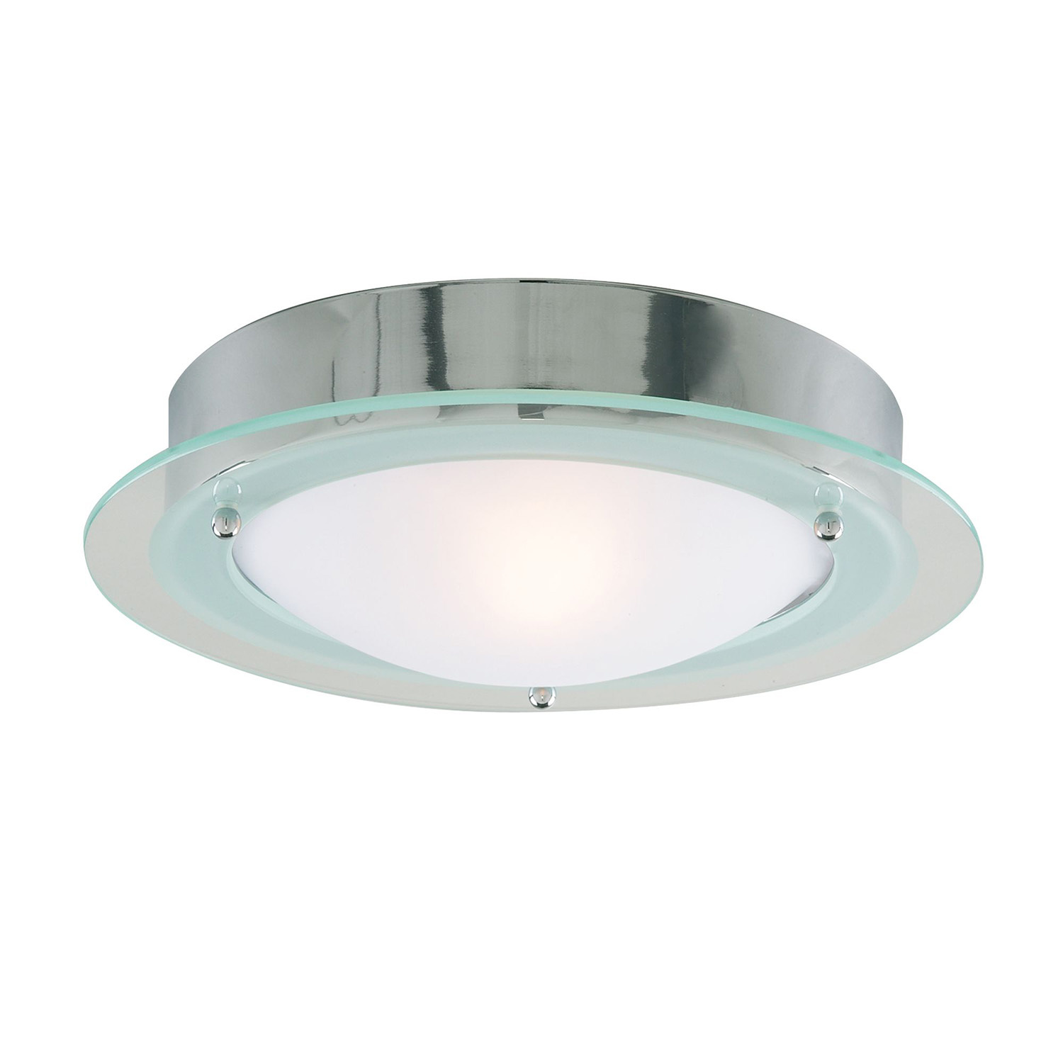 foto del prodotto plafoniera contemporanea belfast acciaio cromo vetro 1 luce e14