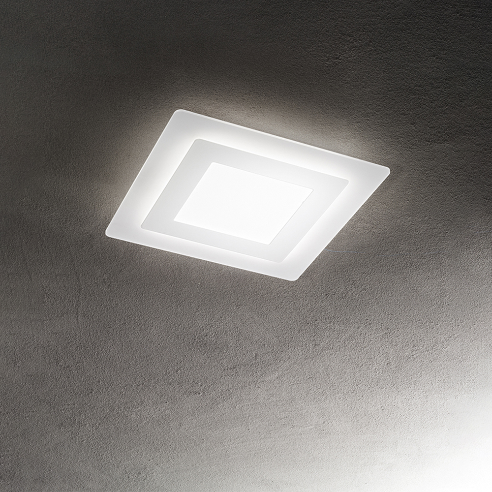 foto del prodotto plafoniera contemporanea bend metallo bianco acrilico led 45w 3000k