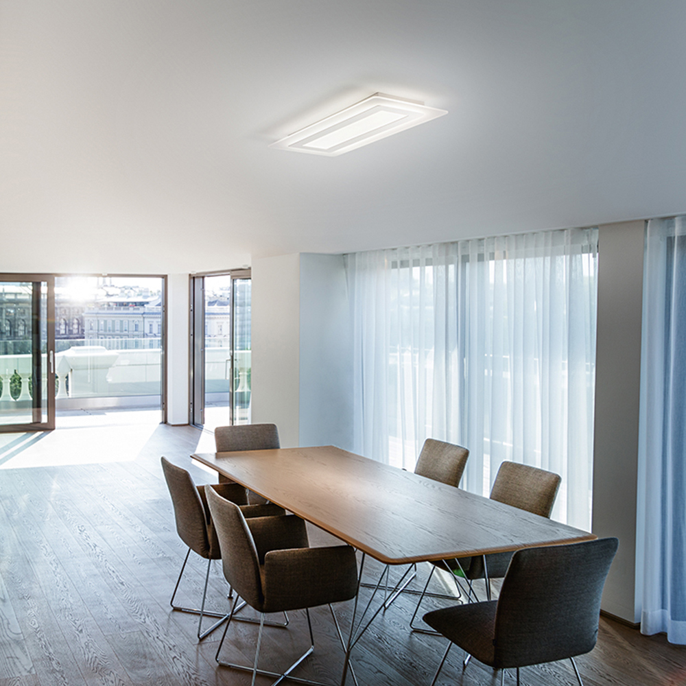 foto del prodotto plafoniera contemporanea bend metallo bianco acrilico led 51w 3000k