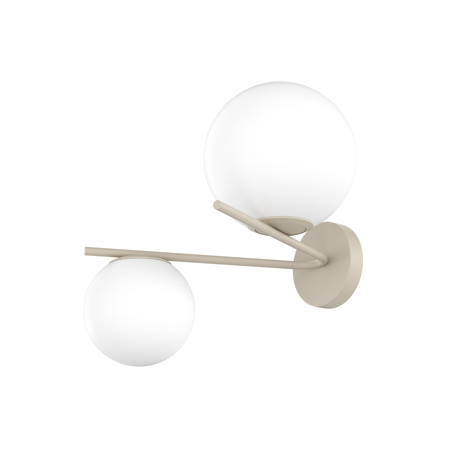 foto del prodotto plafoniera contemporanea boomerang metallo sabbia vetro bianco 2 luci e27