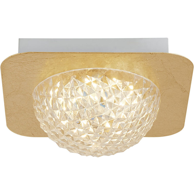foto del prodotto plafoniera contemporanea celestia acciaio oro policarbonato bianco led 6,5 3000k