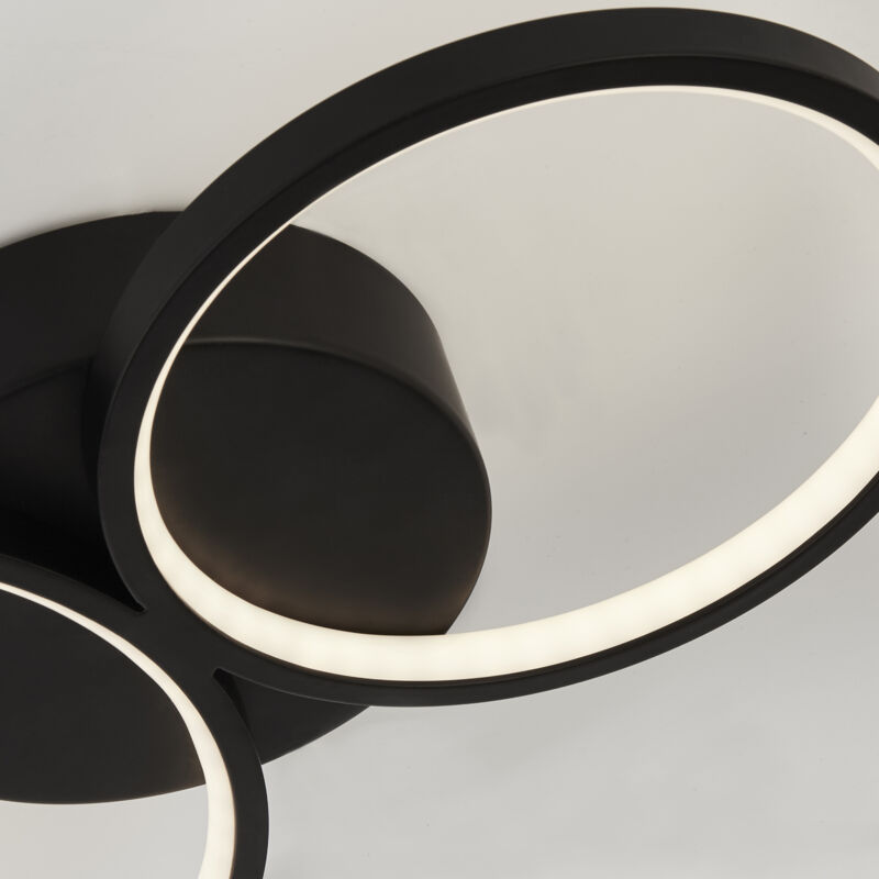 foto del prodotto plafoniera contemporanea circo acciaio bianco policarbonato nero led 37,3w 3000k