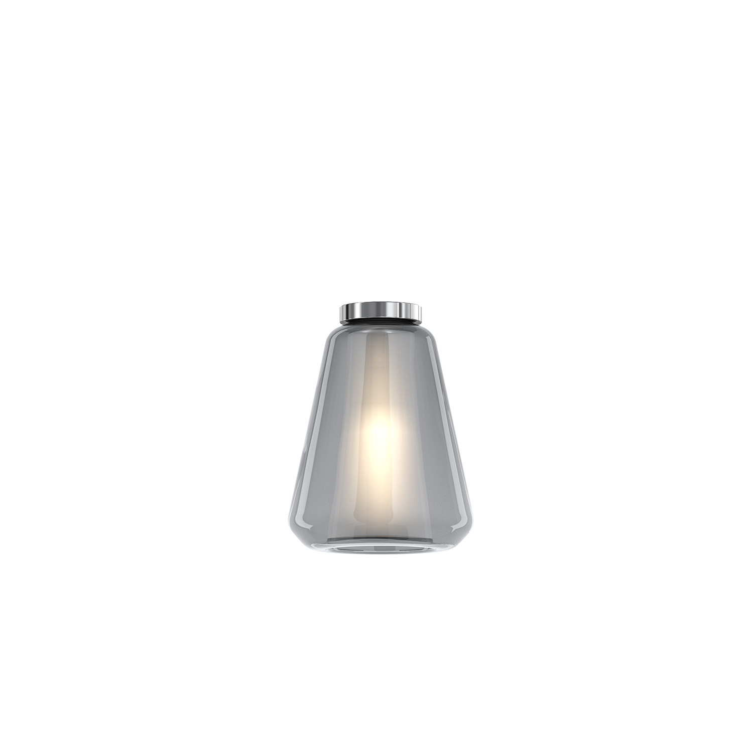 foto del prodotto plafoniera contemporanea double skin gamma metallo cromo vetro fum 1 luce e27