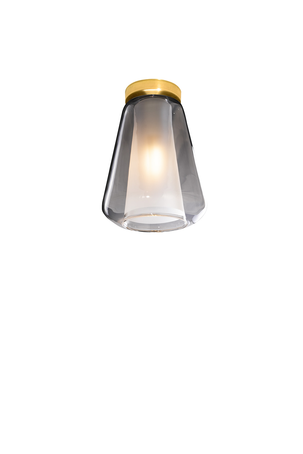 foto del prodotto plafoniera contemporanea double skin metallo ottone vetro fum 1 luce e27