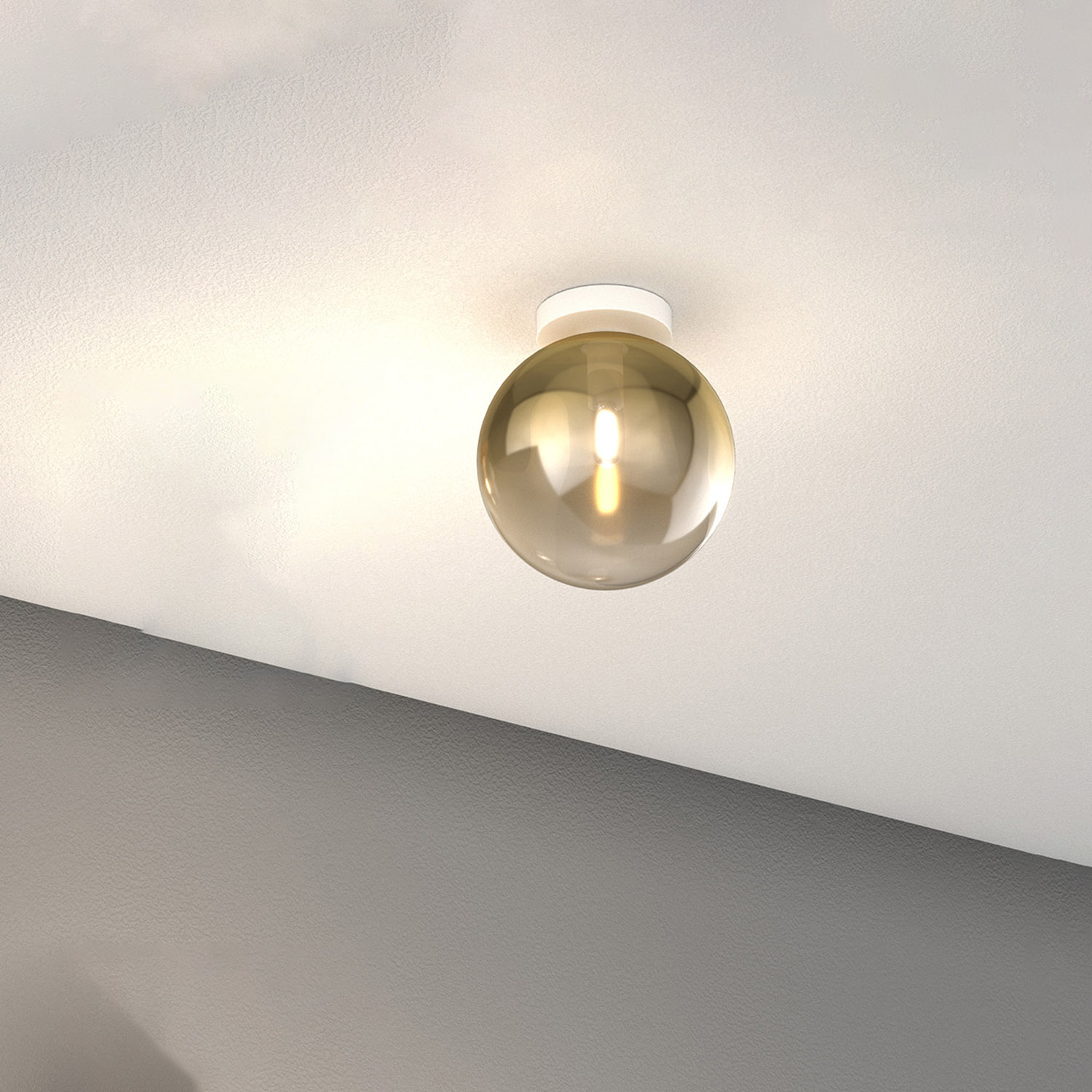 foto del prodotto plafoniera contemporanea eclipse metallo bianco vetro oro 1 luce g9