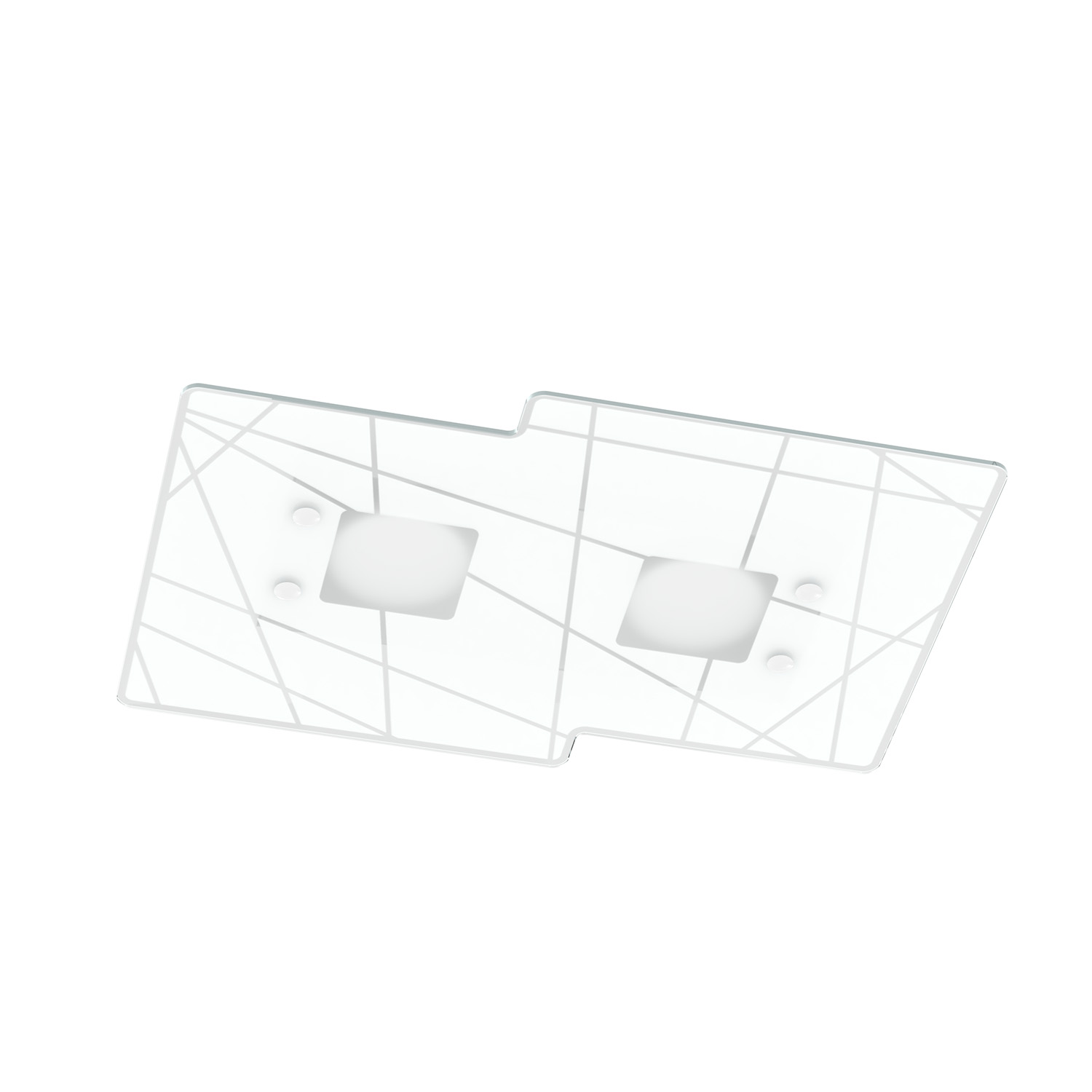 foto del prodotto plafoniera contemporanea focus metallo bianco vetro 2 luci gx53