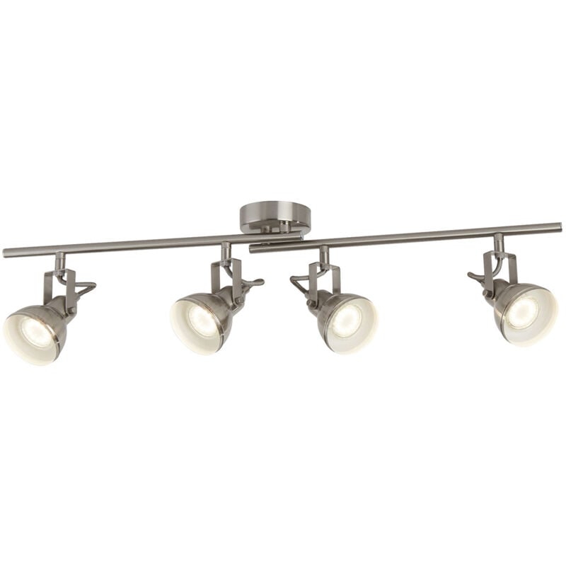 foto del prodotto plafoniera contemporanea focus spotlight acciaio argento bianco 4 luci gu10