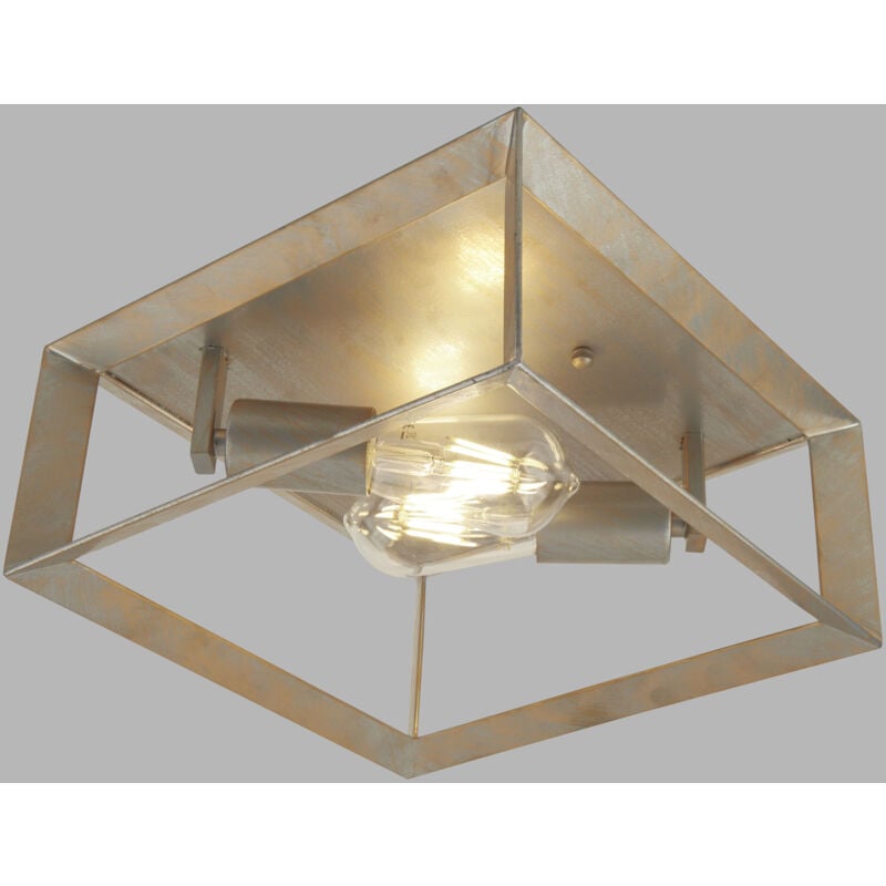 foto del prodotto plafoniera contemporanea heaton ferro argento oro 2 luci e27