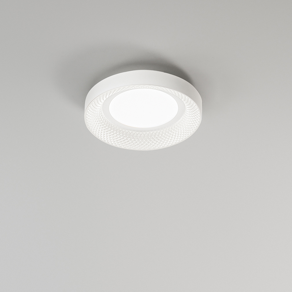 foto del prodotto plafoniera contemporanea hive metallo bianco acrilico led 30w cct 3000 4000k
