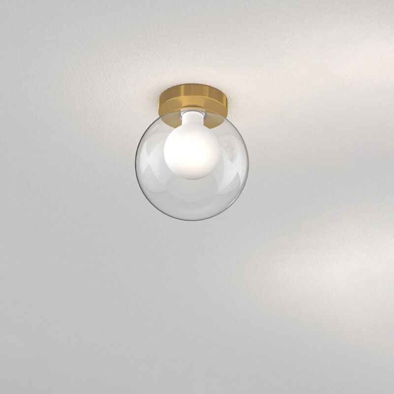 foto del prodotto plafoniera contemporanea inside metallo ottone vetro bianco 1 luce g9