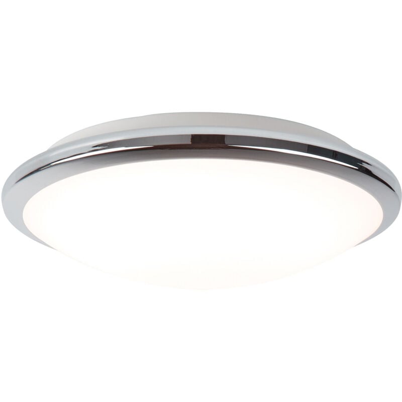 foto del prodotto plafoniera contemporanea knutsford acciaio cromo vetro bianco led 14w 3500k