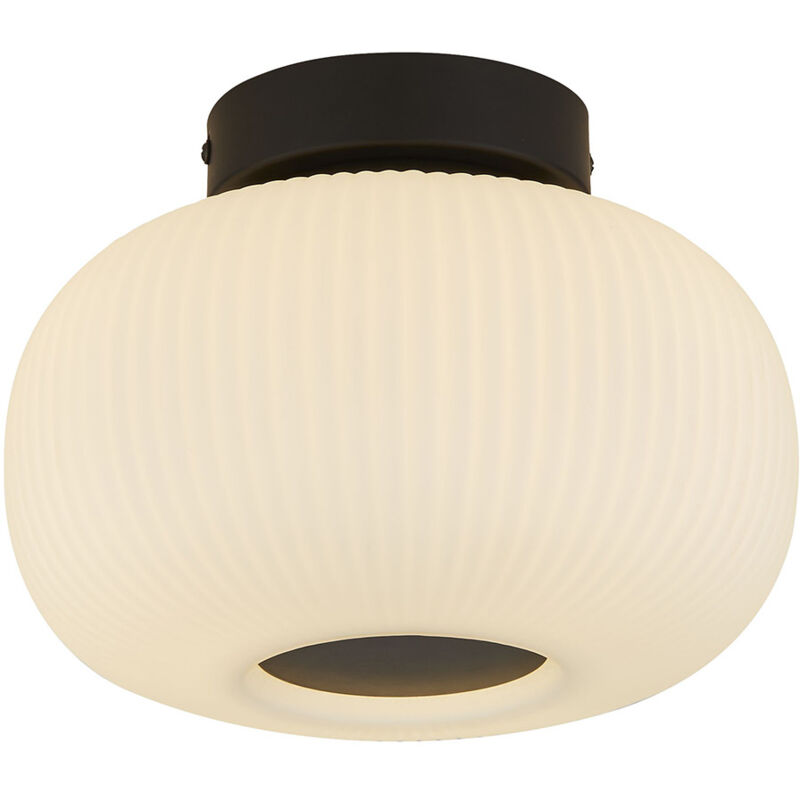 foto del prodotto plafoniera contemporanea lumina acciaio bianco vetro nero 1 luce e27