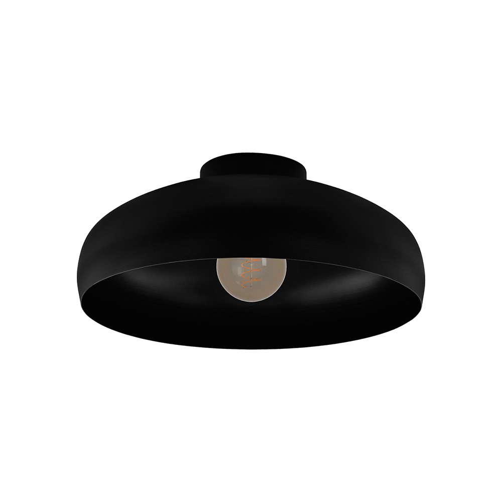 foto del prodotto plafoniera contemporanea mogano 1 luce acciaio nero