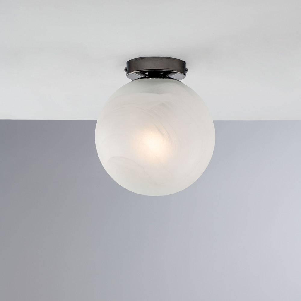 foto del prodotto plafoniera contemporanea olaf metallo cromo nero 1 luce e27