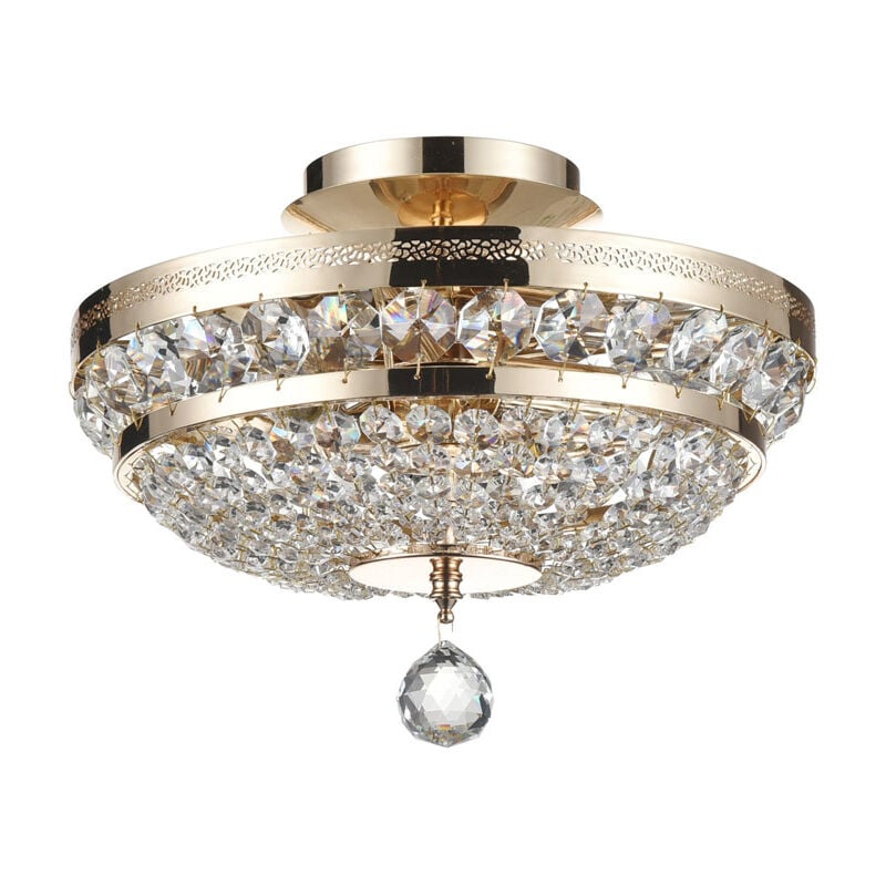 foto del prodotto plafoniera contemporanea ottilia metallo oro 3 luci diffusori metallo