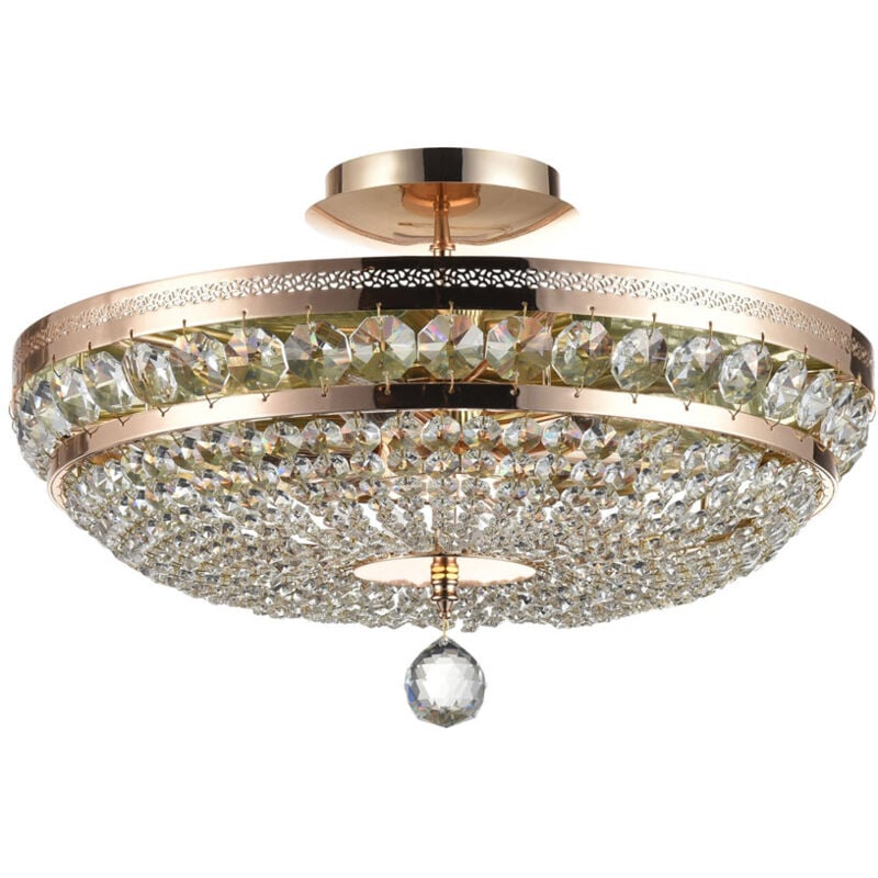 foto del prodotto plafoniera contemporanea ottilia metallo oro 6 luci diffusori metallo