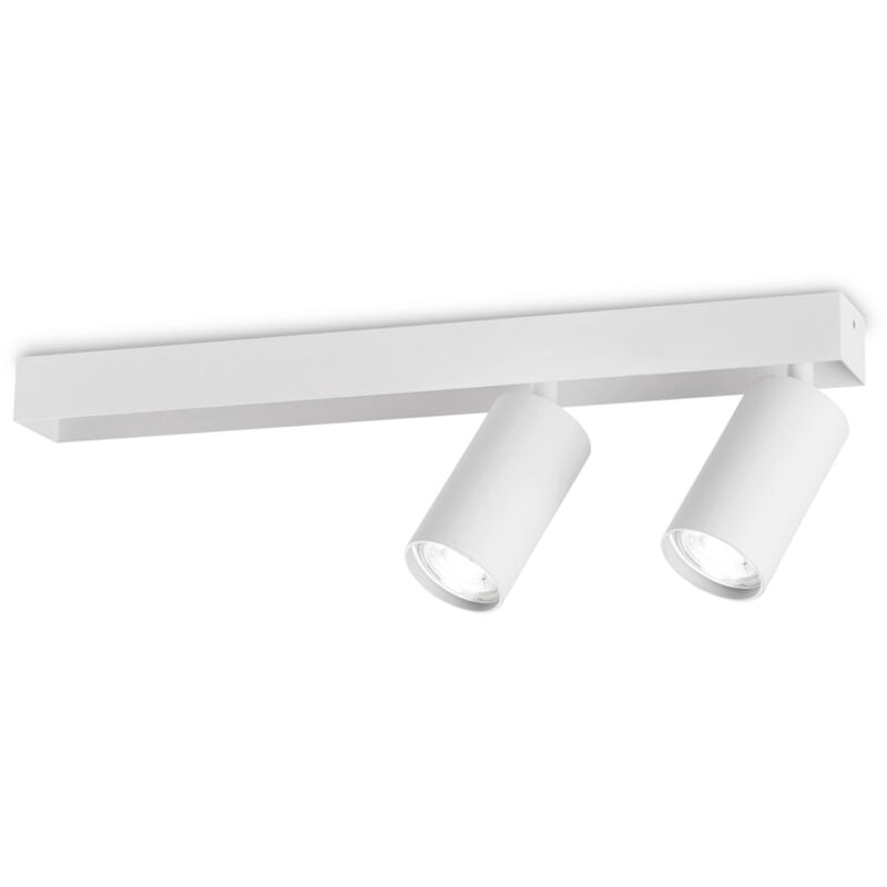 foto del prodotto plafoniera contemporanea profilo metallo bianco 2 luci gu10 28w 3000k ip20