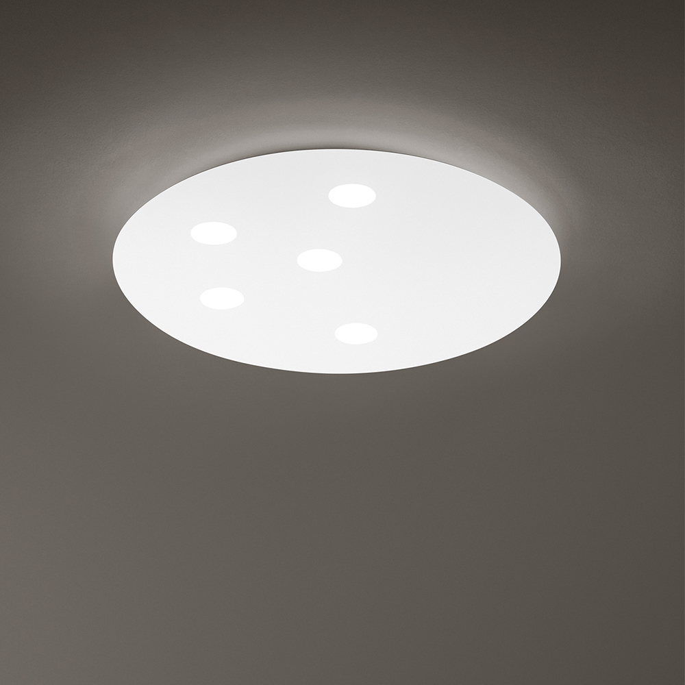 foto del prodotto plafoniera contemporanea random alluminio bianco acrilico led 45 32w 3000k
