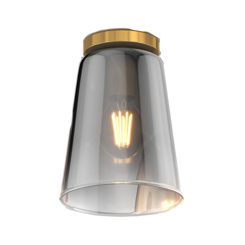 foto del prodotto plafoniera contemporanea shaded metallo ottone vetro cromo 1 luce e27