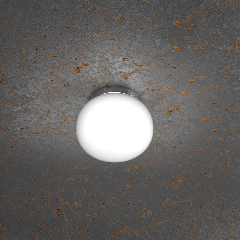 foto del prodotto plafoniera contemporanea soft metallo cromo vetro acidato opaco 1 luce e14