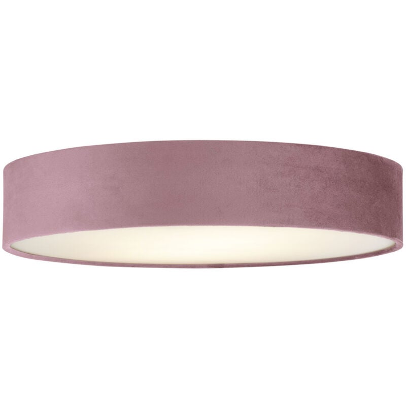 foto del prodotto plafoniera contemporanea tamburo acciaio rosa tessuto bianco 3 luci e27