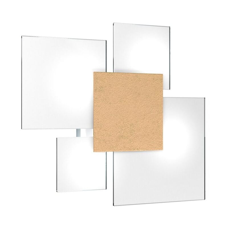 foto del prodotto plafoniera contemporanea upgrade metallo foglia oro e vetro 4 luci e27 46cm