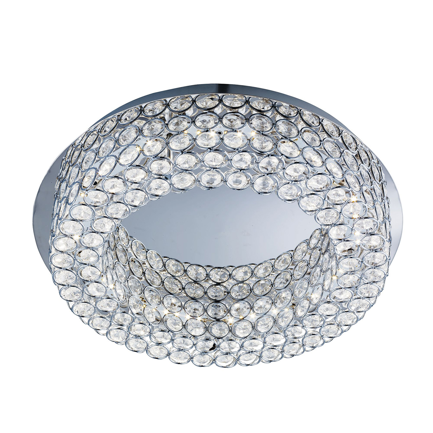 foto del prodotto plafoniera contemporanea vesta acciaio cromo vetro trasparente led 24w 4000k
