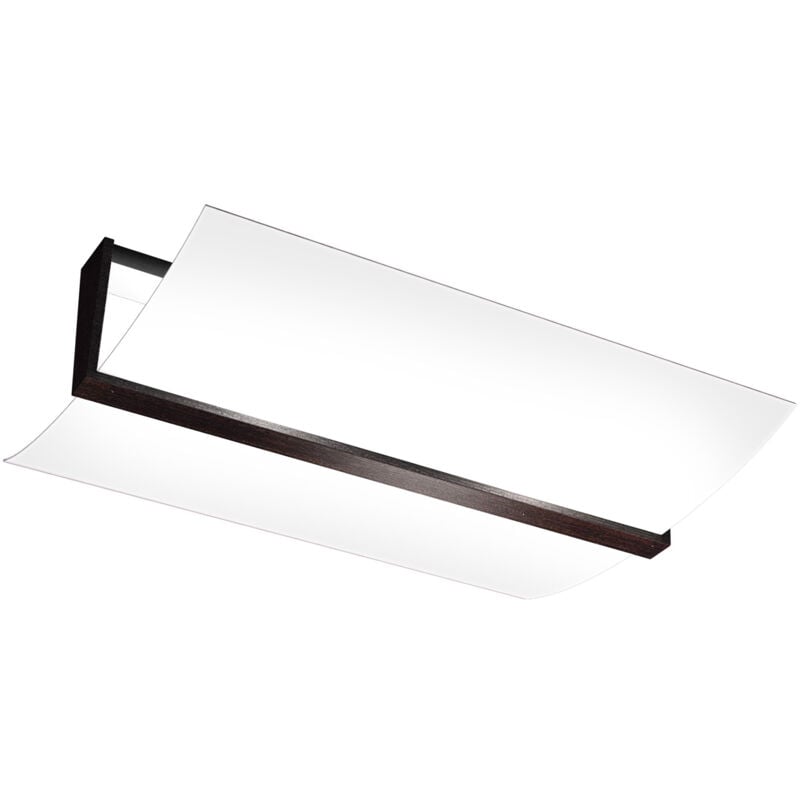foto del prodotto plafoniera contemporanea wood metallo neroweng vetro bianco 2 luci e27 53cm