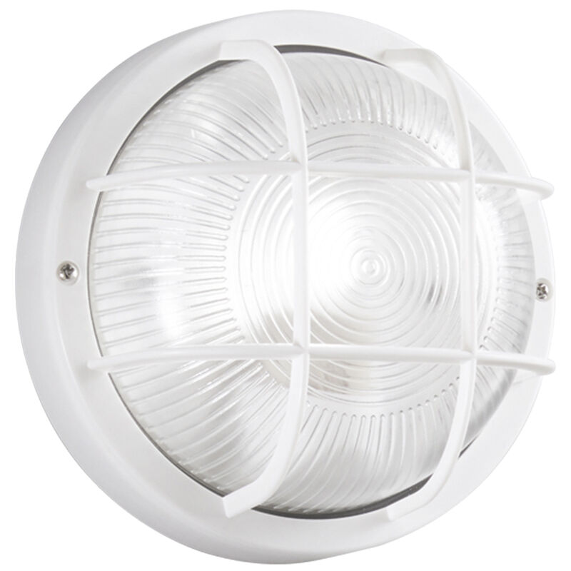 foto del prodotto plafoniera da esterno turtle tonda bianca con diffusore in vetro ip54 18.5 cm. 