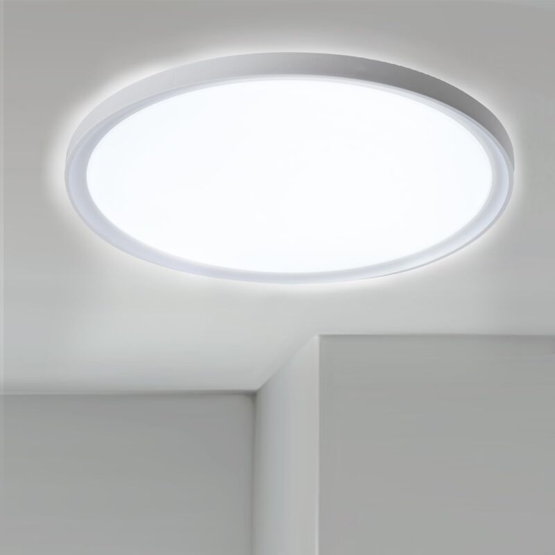 foto del prodotto plafoniera da soffitto a led da 48 w lampada da stanza moderna rotonda ip44 applicazioni per esterni, bianco freddo naizy