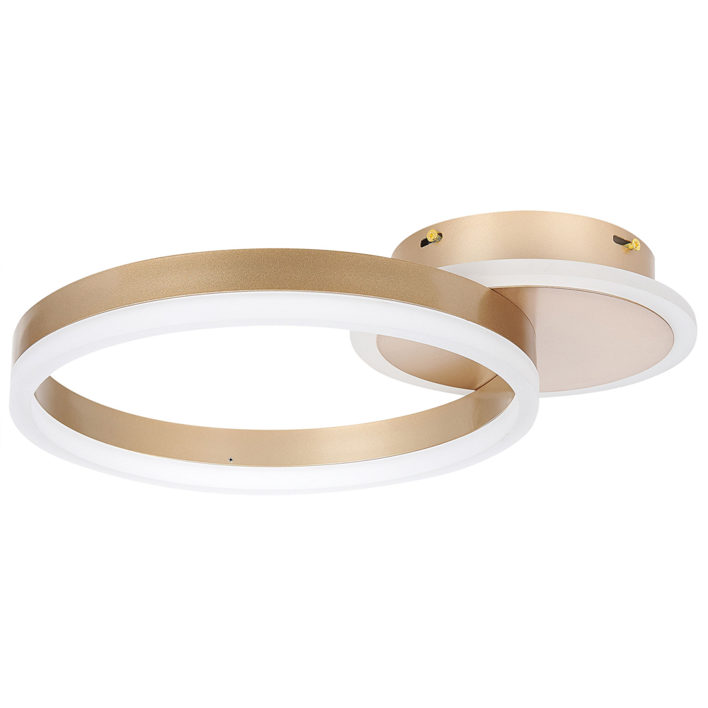 foto del prodotto plafoniera dalla forma circolare con luci led in metallo oro glamour minimalista