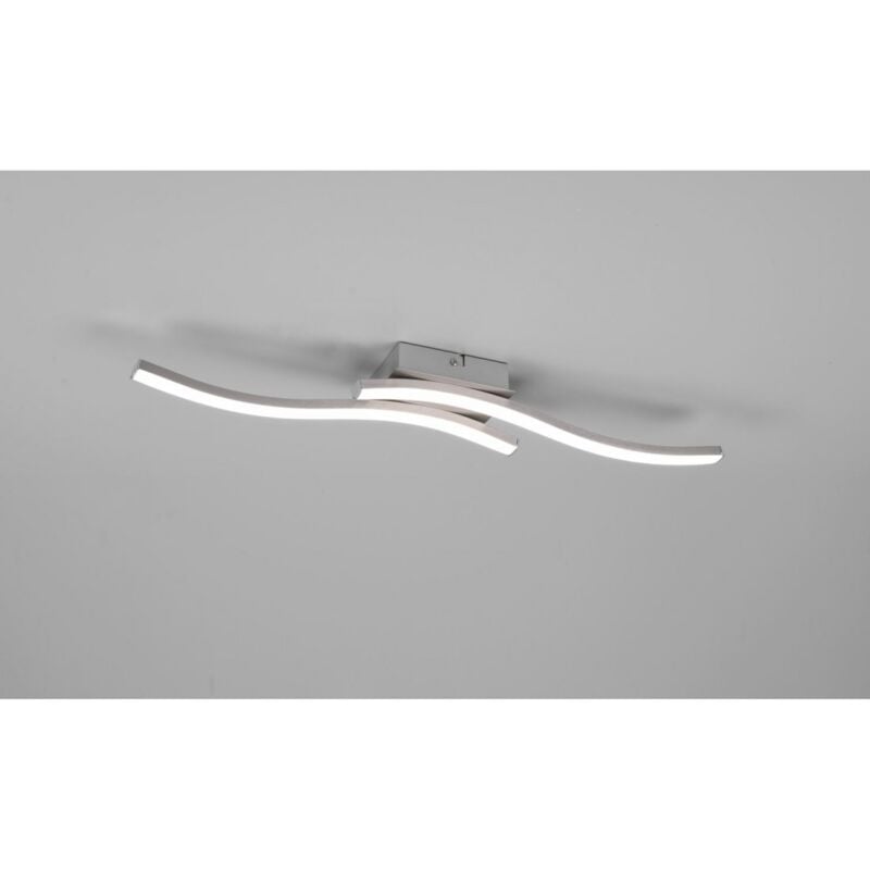 foto del prodotto plafoniera design doppia bacchetta ondulata led 4000k route nichel trio lighting