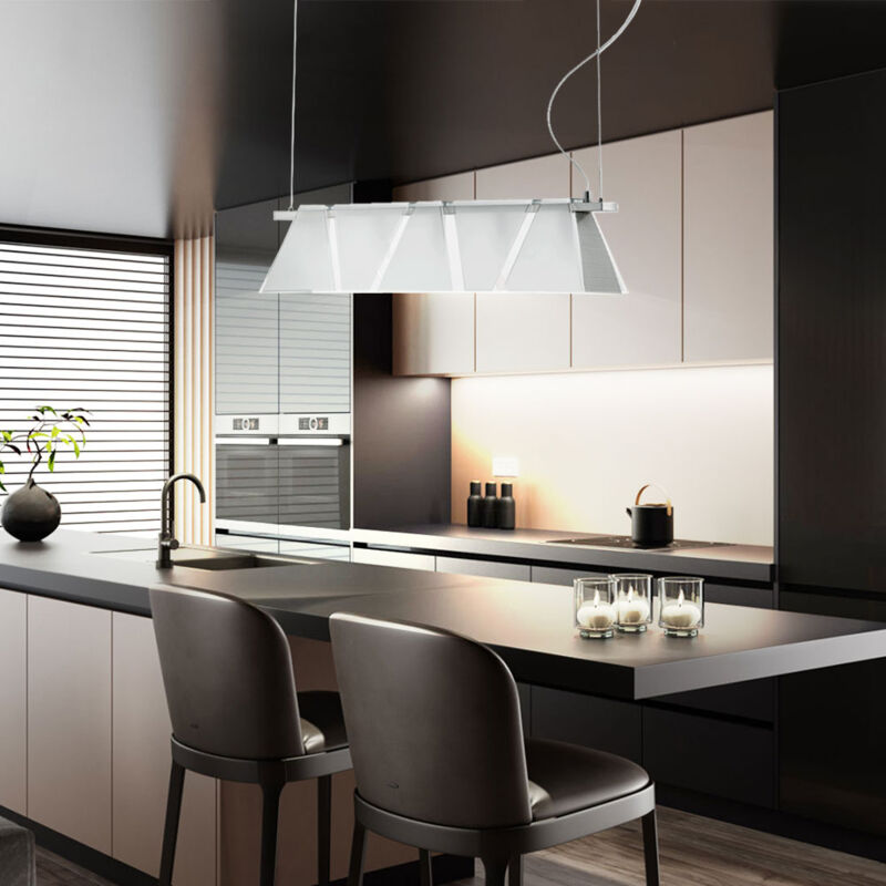 foto del prodotto plafoniera di design lampada a sospensione lampada a sospensione vetro satinato argento eglo ximena 89763