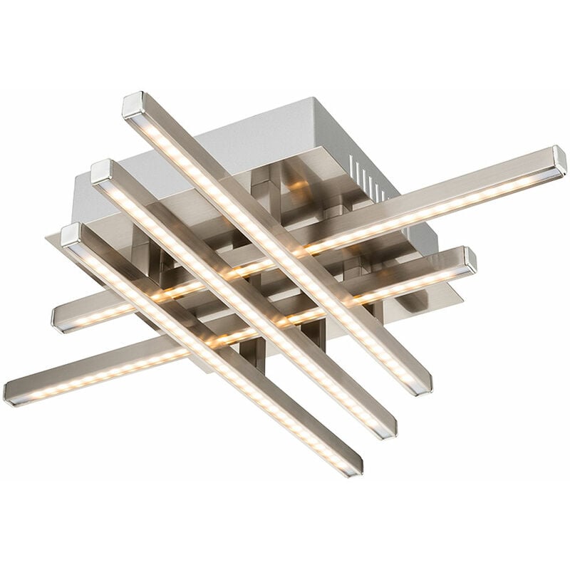 foto del prodotto plafoniera dimmerabile da soggiorno moderna plafoniera argento, led 30w 1900lm bianco caldo, lxlxh 40x40x8 cm
