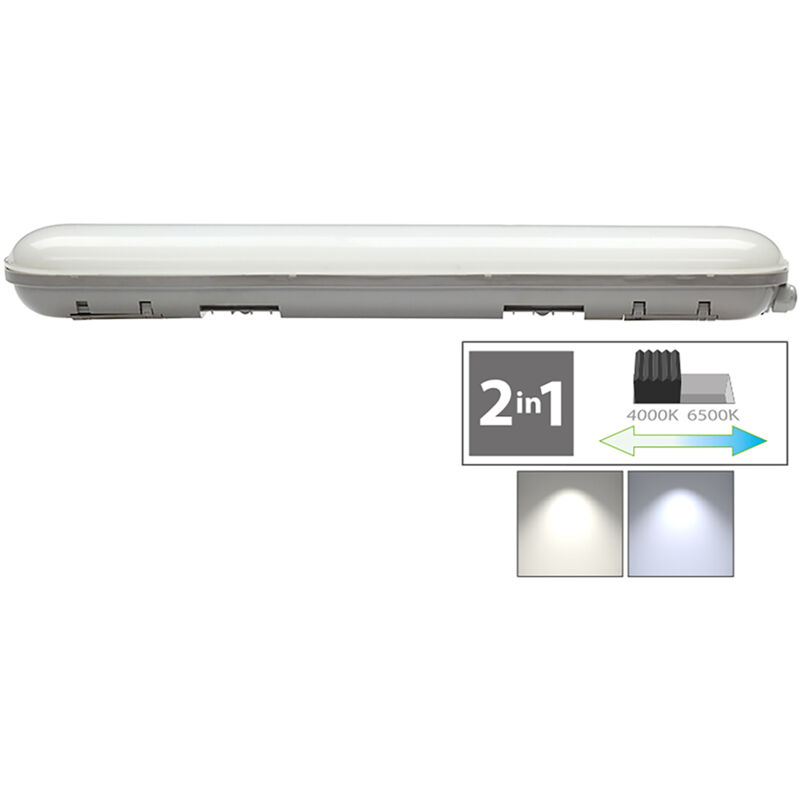 foto del prodotto plafoniera doppio tubo led 1200x100x70 mm