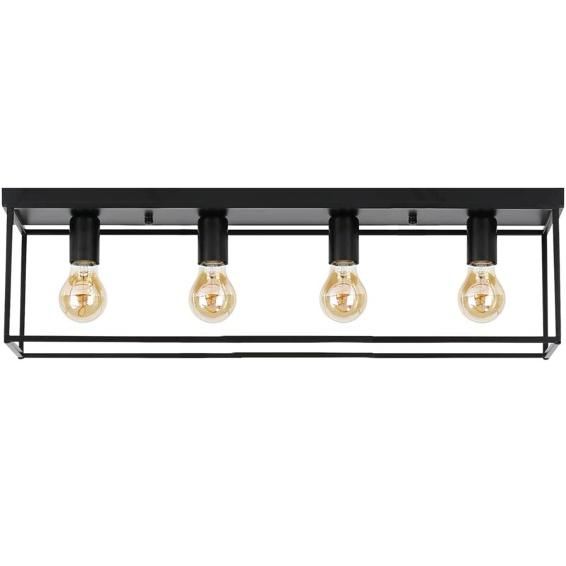 foto del prodotto plafoniera e27 gbly lampada da soffitto vintage lampada da soggiorno industriale nera per camera da letto lampada da soggiorno in metallo retr con