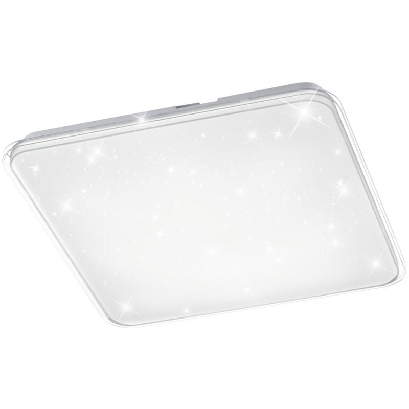 foto del prodotto plafoniera effetto stella, plafoniera dimmerabile quadrato bianco, dimmer a 3 livelli, led 21 watt 2200 lumen 4000k bianco neutro, 42,5x42,5x9cm,