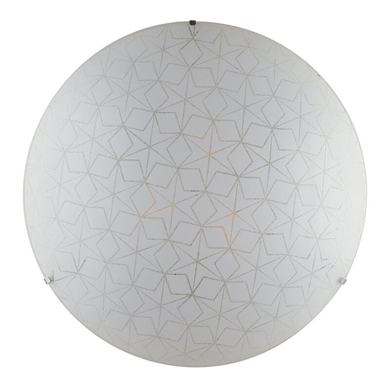 foto del prodotto plafoniera esagram in vetro bianco 40 cm.