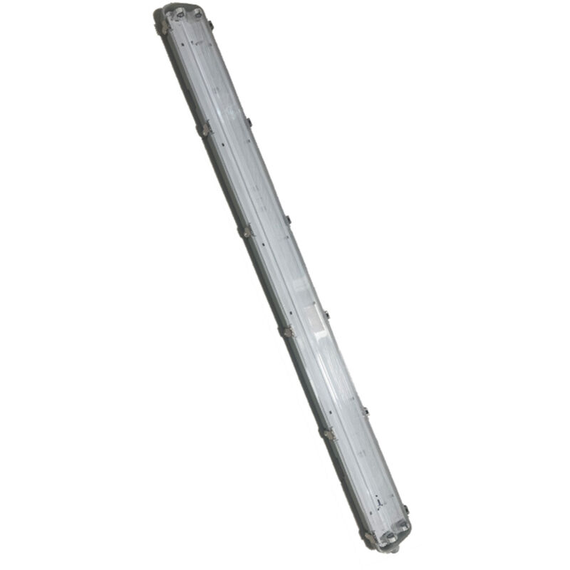 foto del prodotto plafoniera esterno contemporanea yara pc grigio 2 t8 led 20w ip65