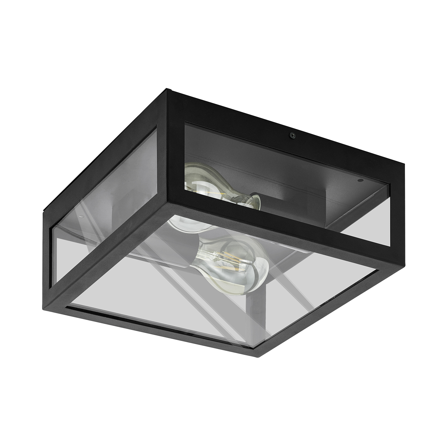 foto del prodotto plafoniera esterno contemporaneo alamonte 1 acciaio nero 2 luci e27