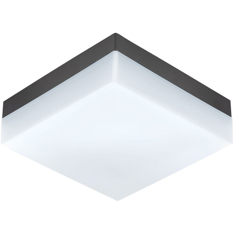 foto del prodotto plafoniera esterno moderno sonella policarbonato grigio e bianco led