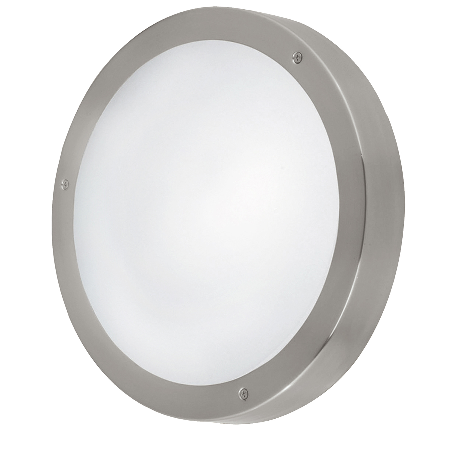 foto del prodotto plafoniera esterno moderno vento 1 acciaio argento vetro bianco led