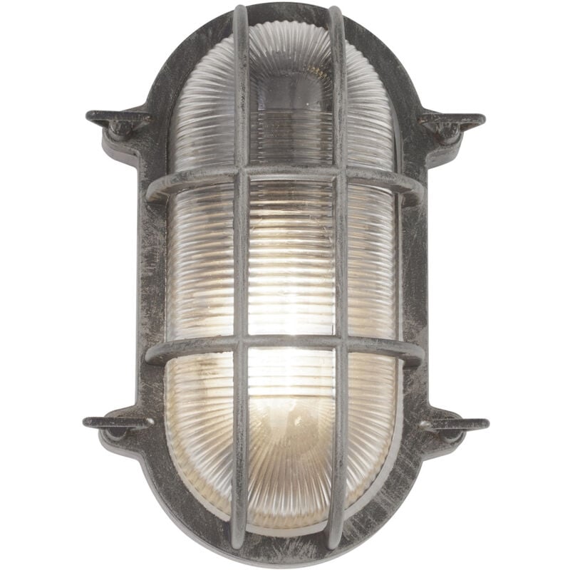 foto del prodotto plafoniera esterno vintage dec paratia alluminio nero trasparente 1 luce e27