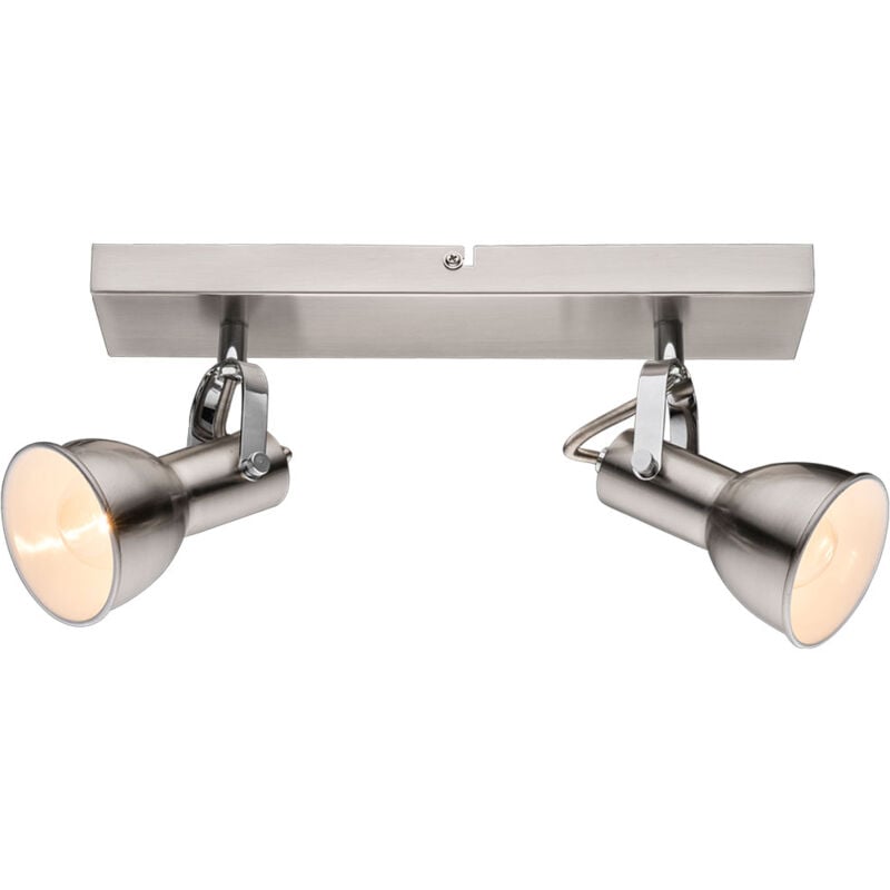 foto del prodotto plafoniera faretti apparecchio mobile in metallo nichel bianco opaco soggiorno camera da letto