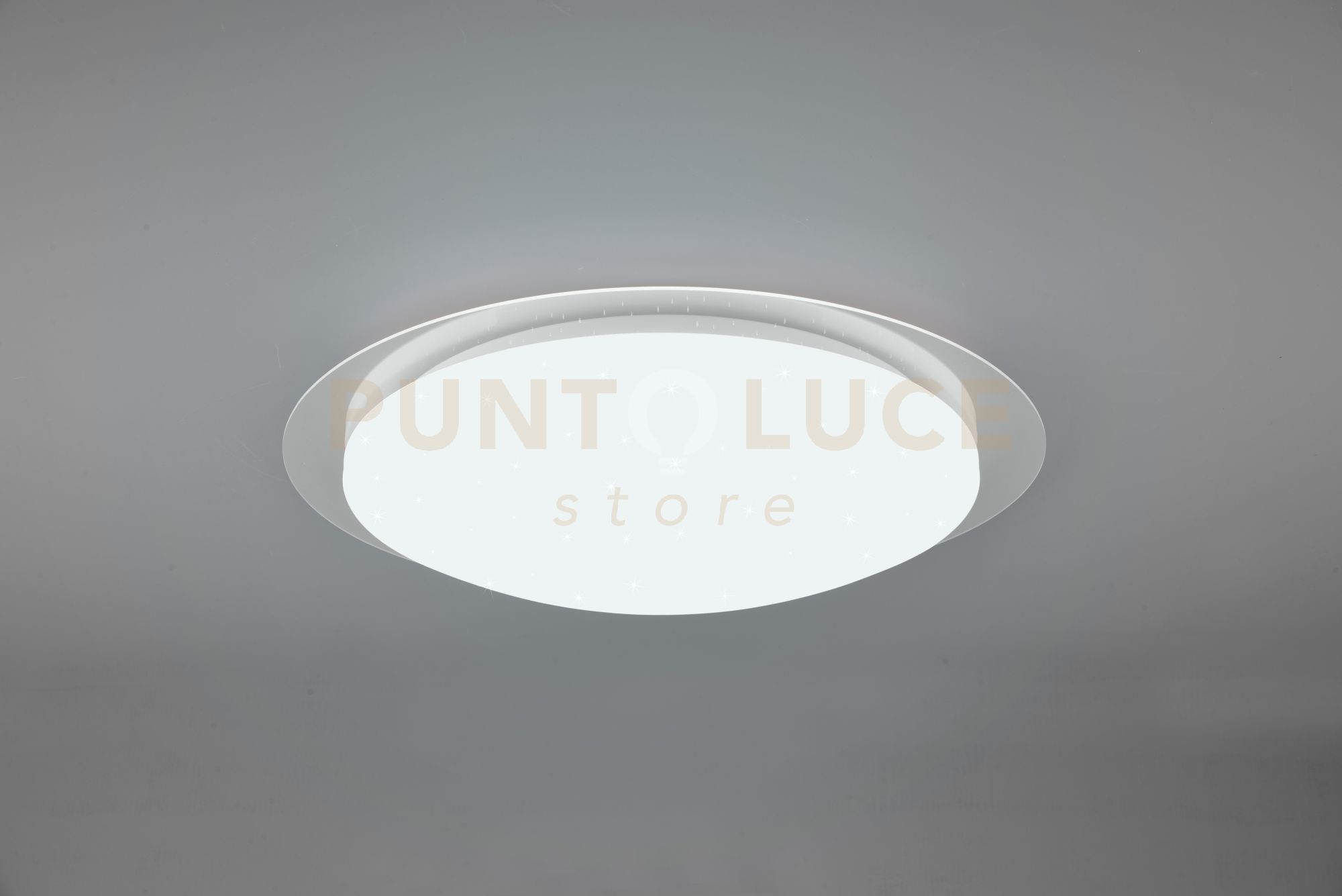 foto del prodotto plafoniera frodeno led stellata con telecomando ip44 d.48cm bordo trasparente 680214800
