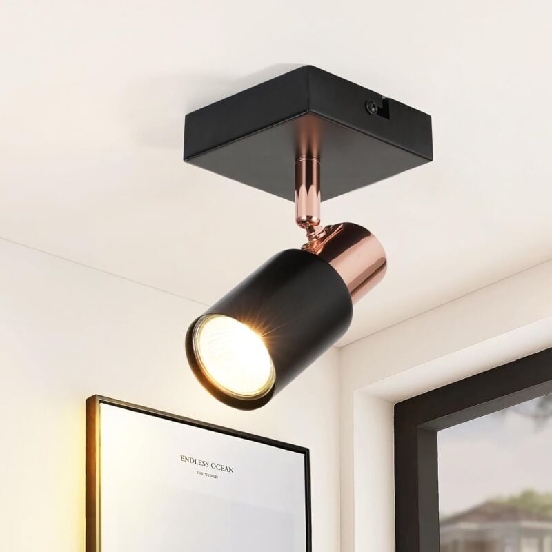 foto del prodotto plafoniera gbly faretto da soffitto 1 lampadina led nero gu10 plafoniera girevole a 355 faretto da parete faretto moderno da soffitto corridoio